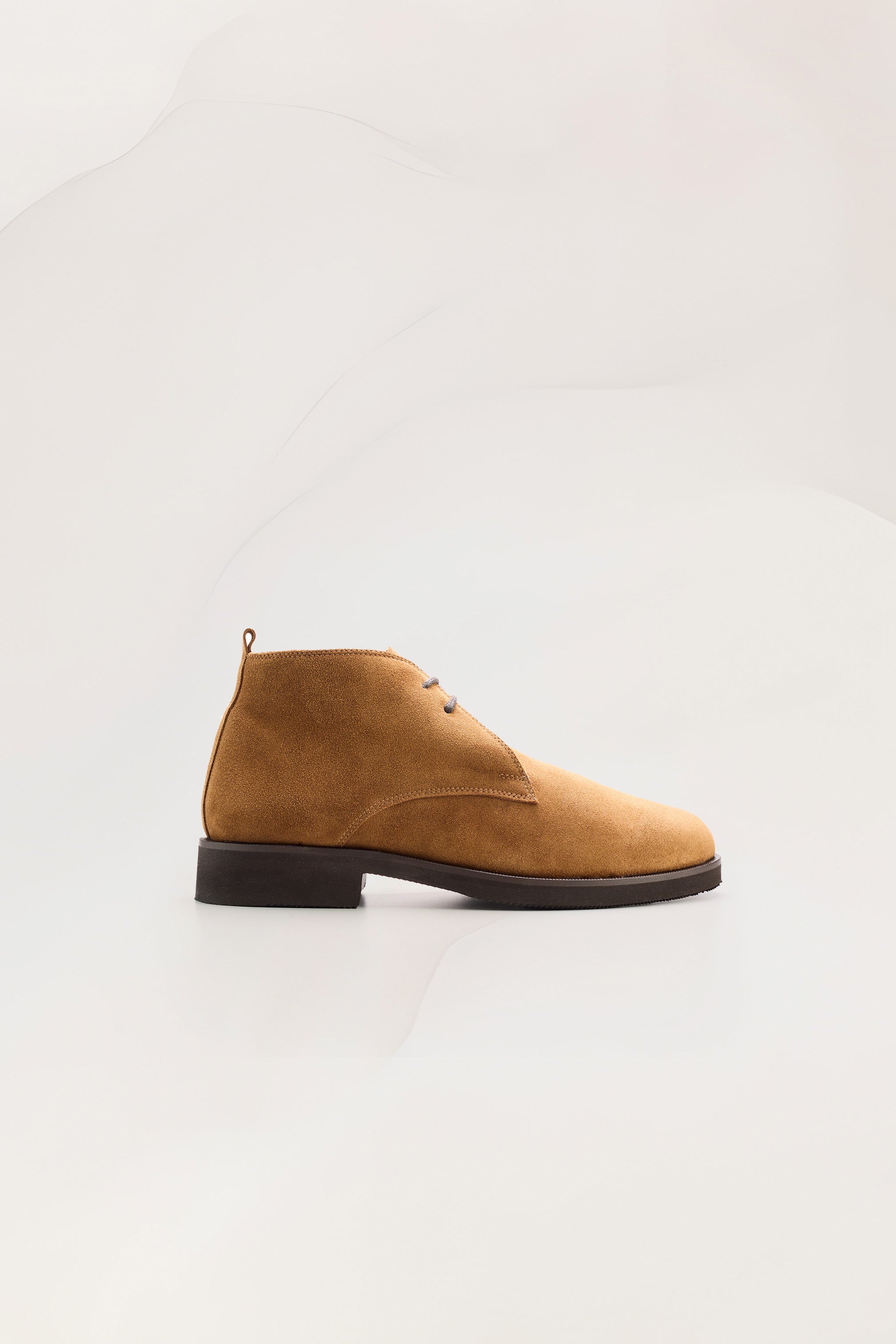 Mens Desert Boots with Shearling Lining in Sigaro Suede