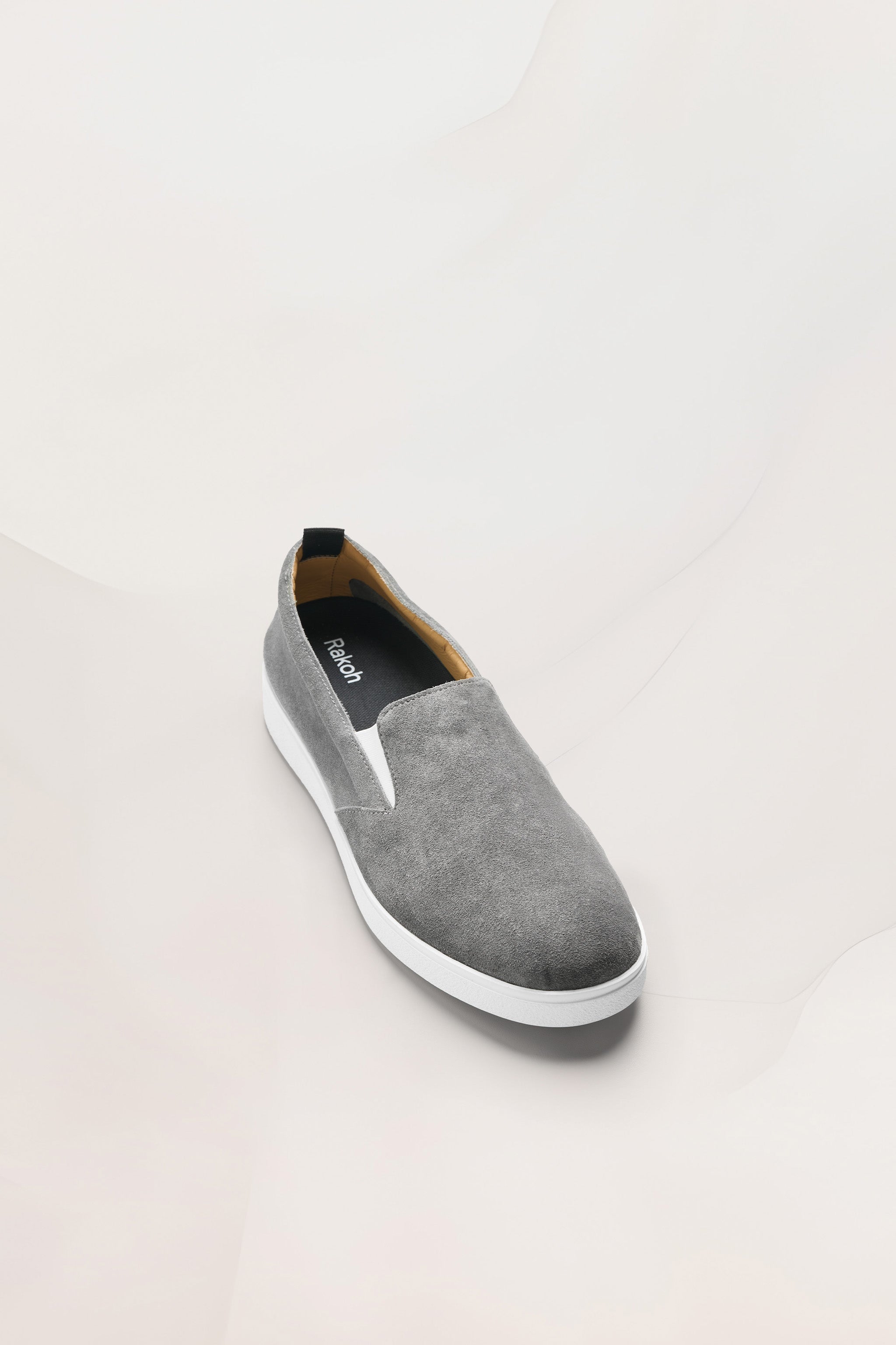 Mens Slip On Sneakers in Cenere Suede