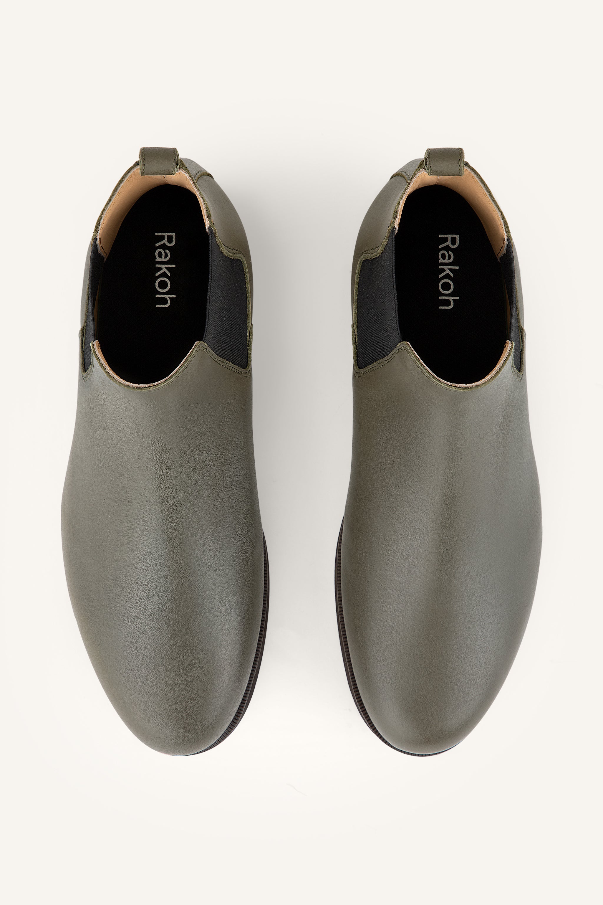 Womens Redford Chelsea Boots in Military Green Calf