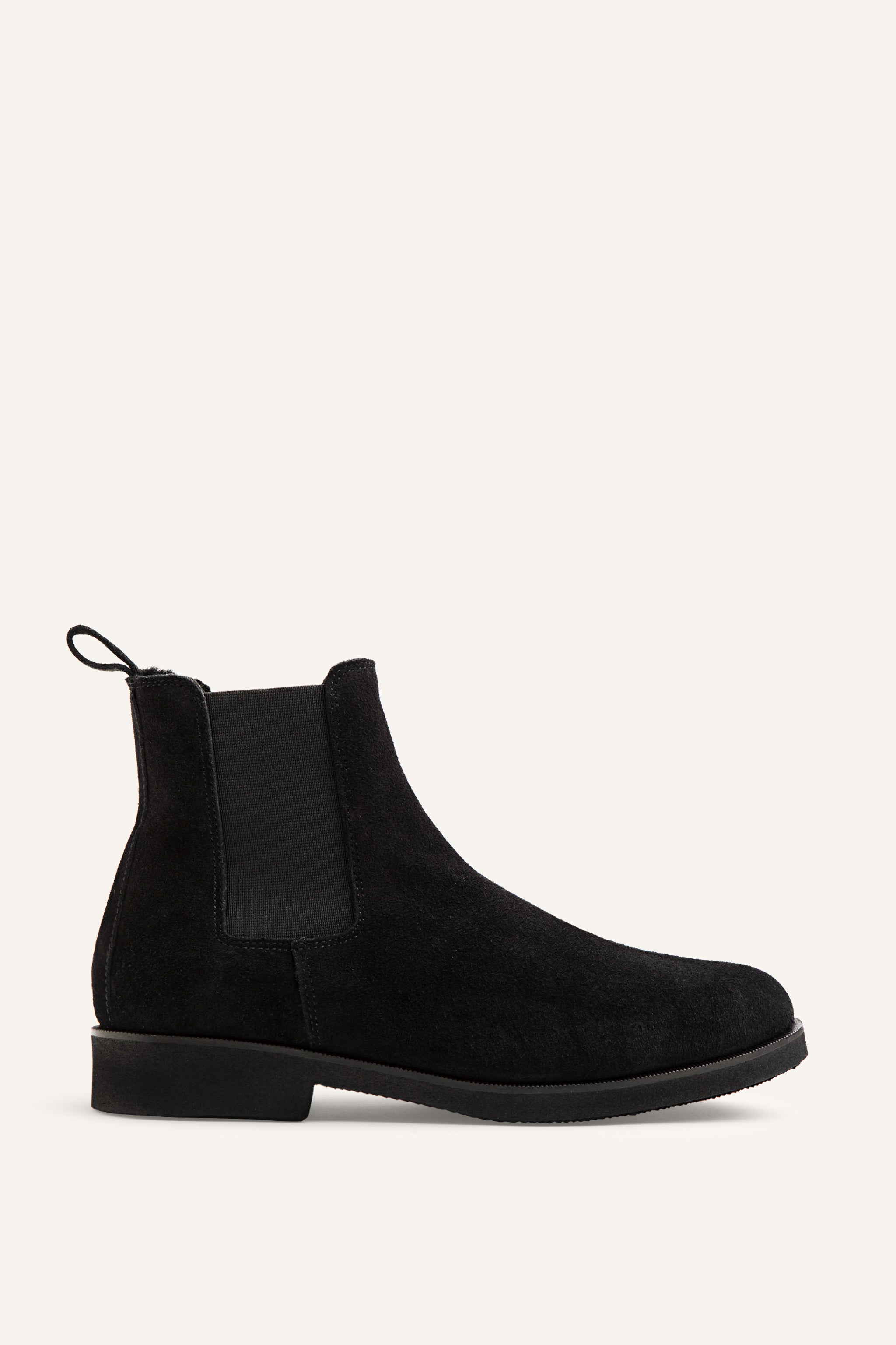 Women's Redford Chelsea Boots in Black Waterproof Suede with Shearling Lining